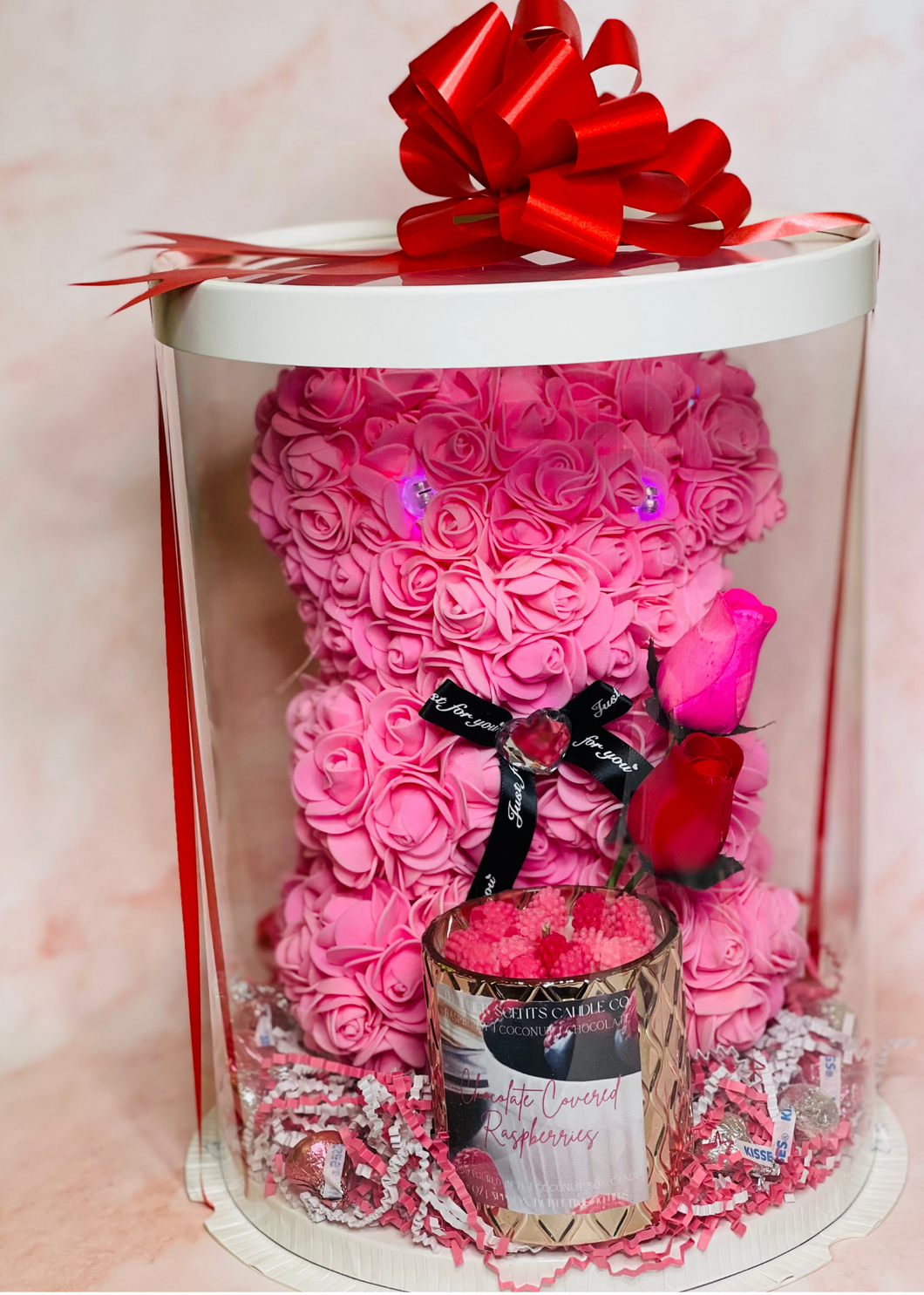 Rose Bear Gift Set (Pink) -- LOCAL DELIVERY ONLY